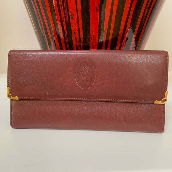 🤩Vintage Cartier Long Wallet- Burgundy - Picture 2 of 8